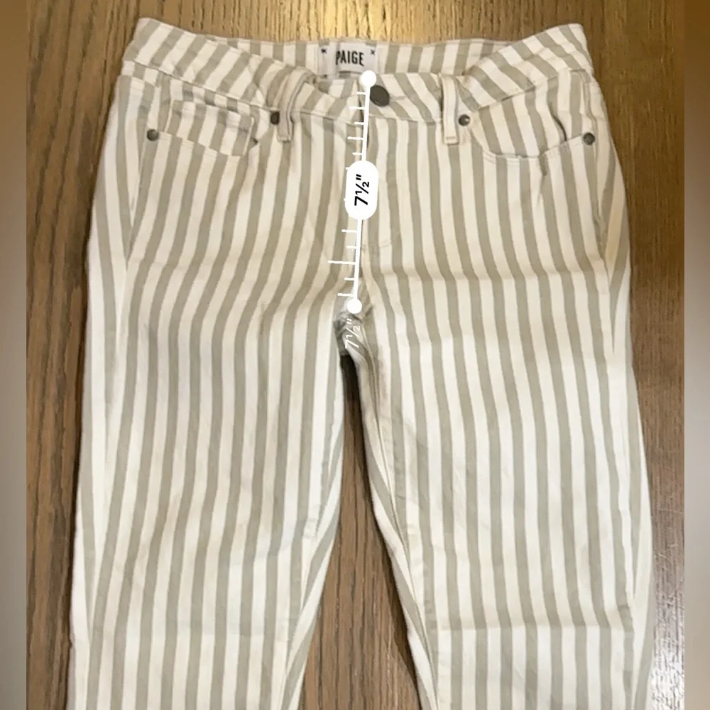 Paige Jeans-Verdugo Ankle-Desert Khaki Stripes-Size 28 - Picture 6 of 10